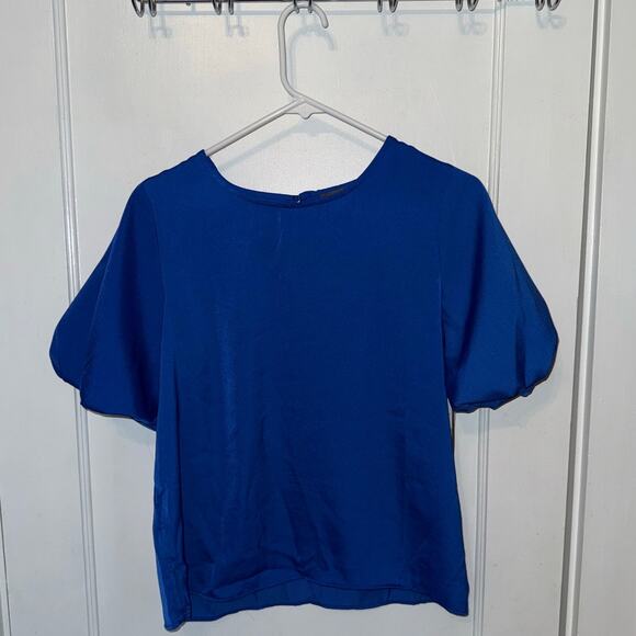 Vince Camuto Tops - New Vince Camuto Puff Short Sleeve Blouse Sapphire Blue size S
